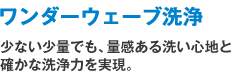 ワンダーウェーブ洗浄：少ない少量でも、量感ある洗い心地と確かな洗浄力を実現。